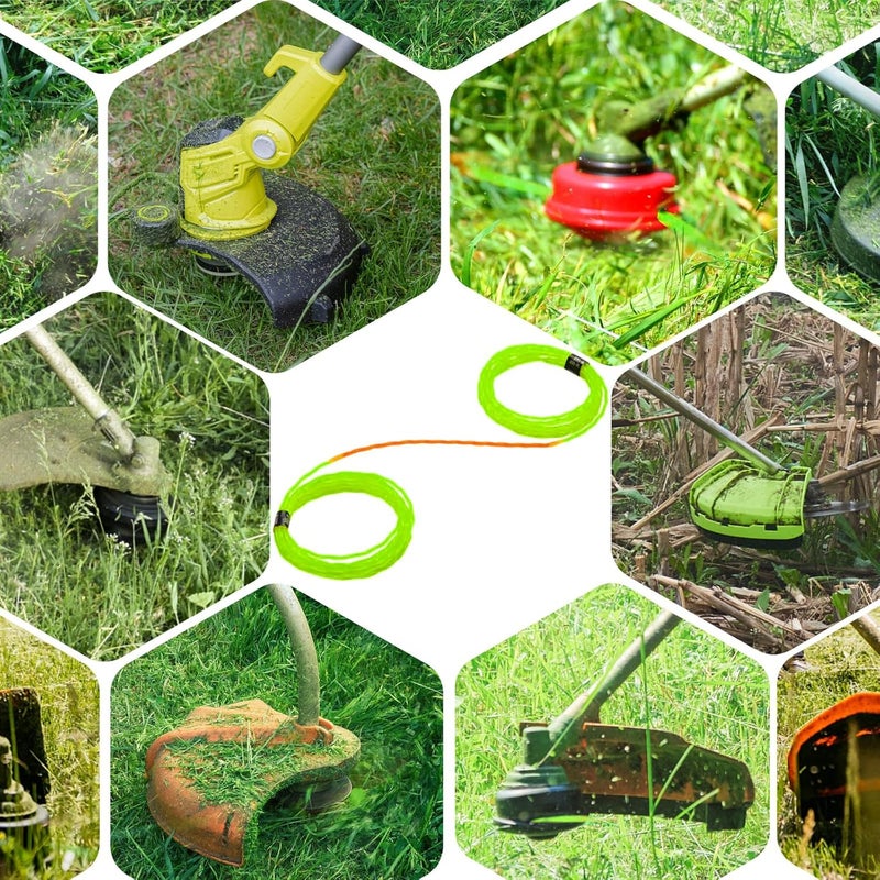 Quintillus 2-Pack 095 Trimmer Line Heavy Duty, Professional Twisted Weed Wacker String for Gas and Electric Grass Trimmer and Brushcutters, Pre-Cut Dual Color 3-section Fast-positioning Twisted Trimmer Line 14FT - Image 5